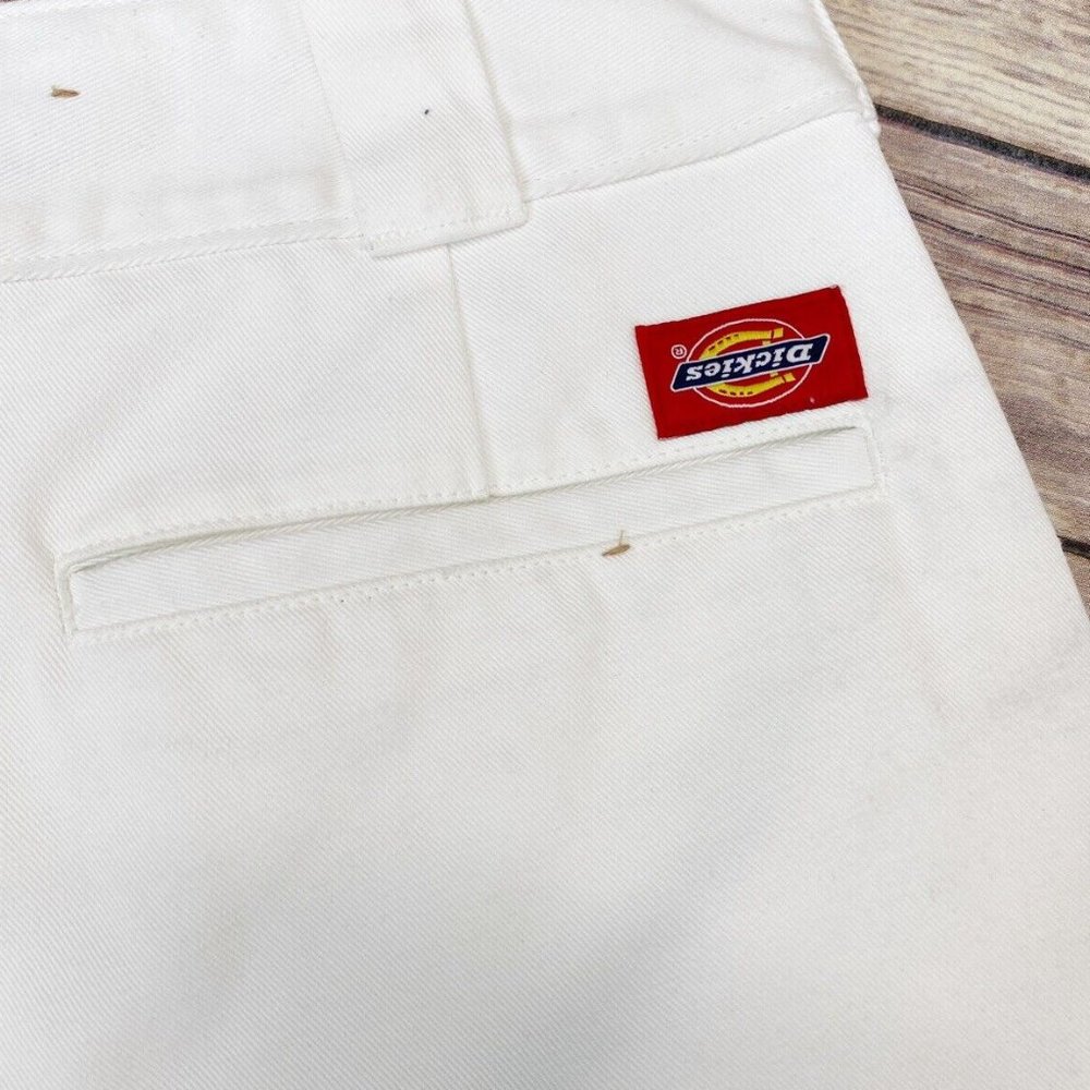 Dickies Juniors Work Crop Fray Hem Twill High-Rise Crop Fit White Size 9/29 - Picture 6 of 6